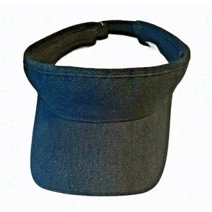 Navy Blue Denim Visor Dark Wash NWOT Adjustable Sun Protection